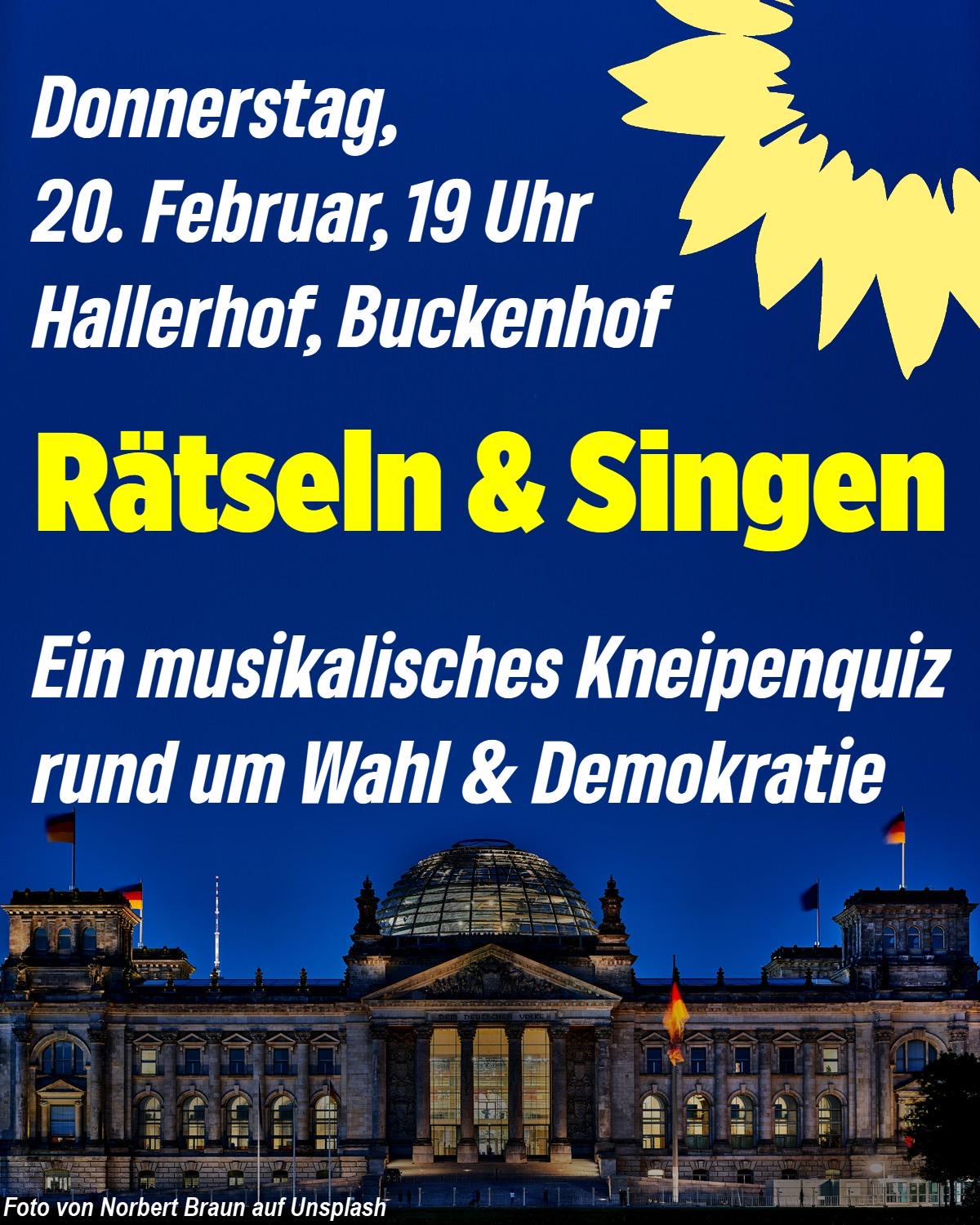 Rätseln & Singen - Ein musikalisches Kneipenquiz rund um Wahl & Demokratie