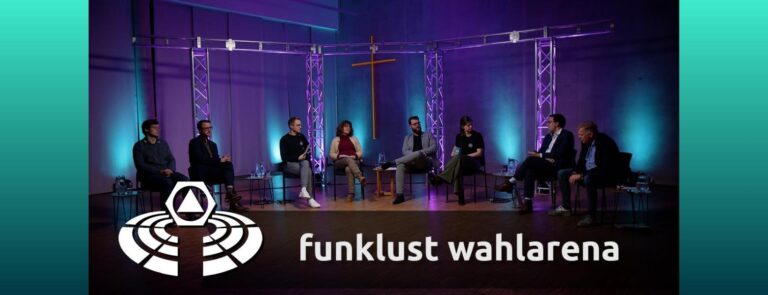 Auf dem Podium der funklust wahlarena